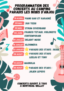 Programme des concerts 2025